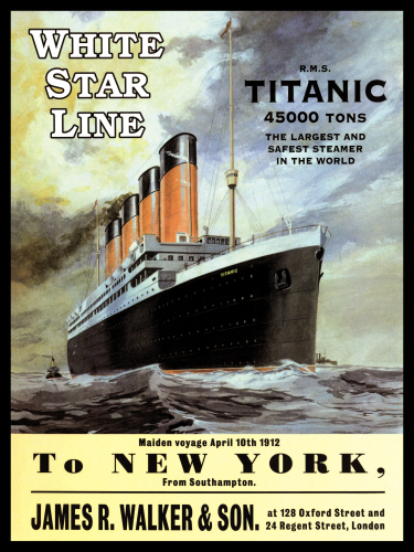White Star Line Titanic To New York Metal Sign