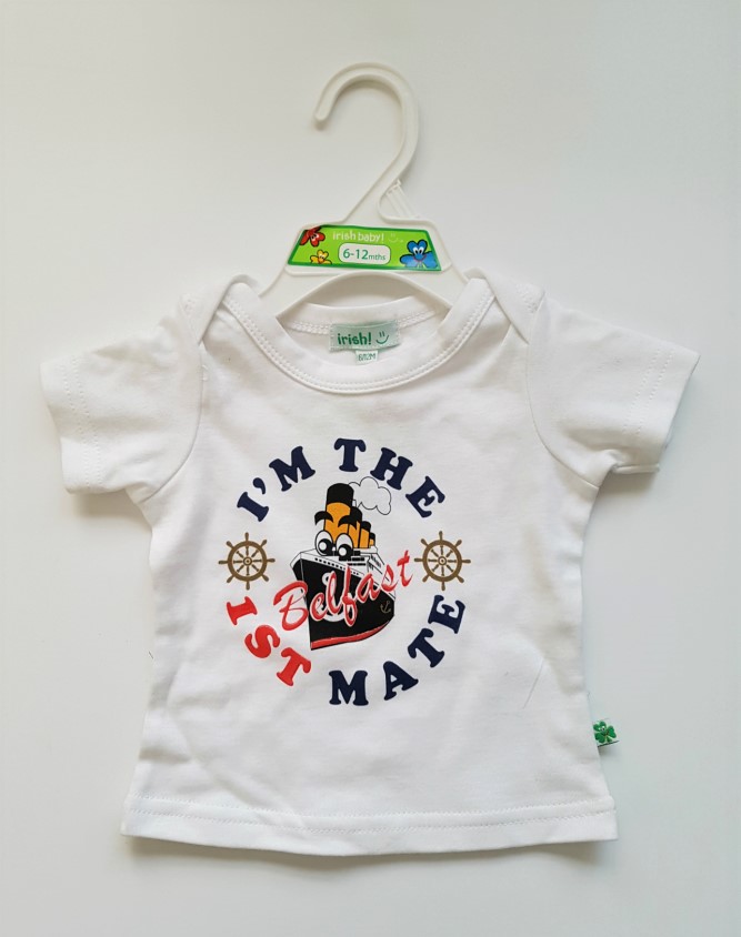 I'm The 1st Mate Baby Tee Shirt - White - Click Image to Close