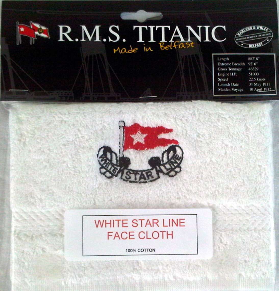 RMS Titanic Face Cloth