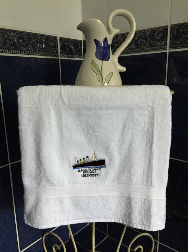 Bath Sheet RMS Titanic Embroidered Towel 