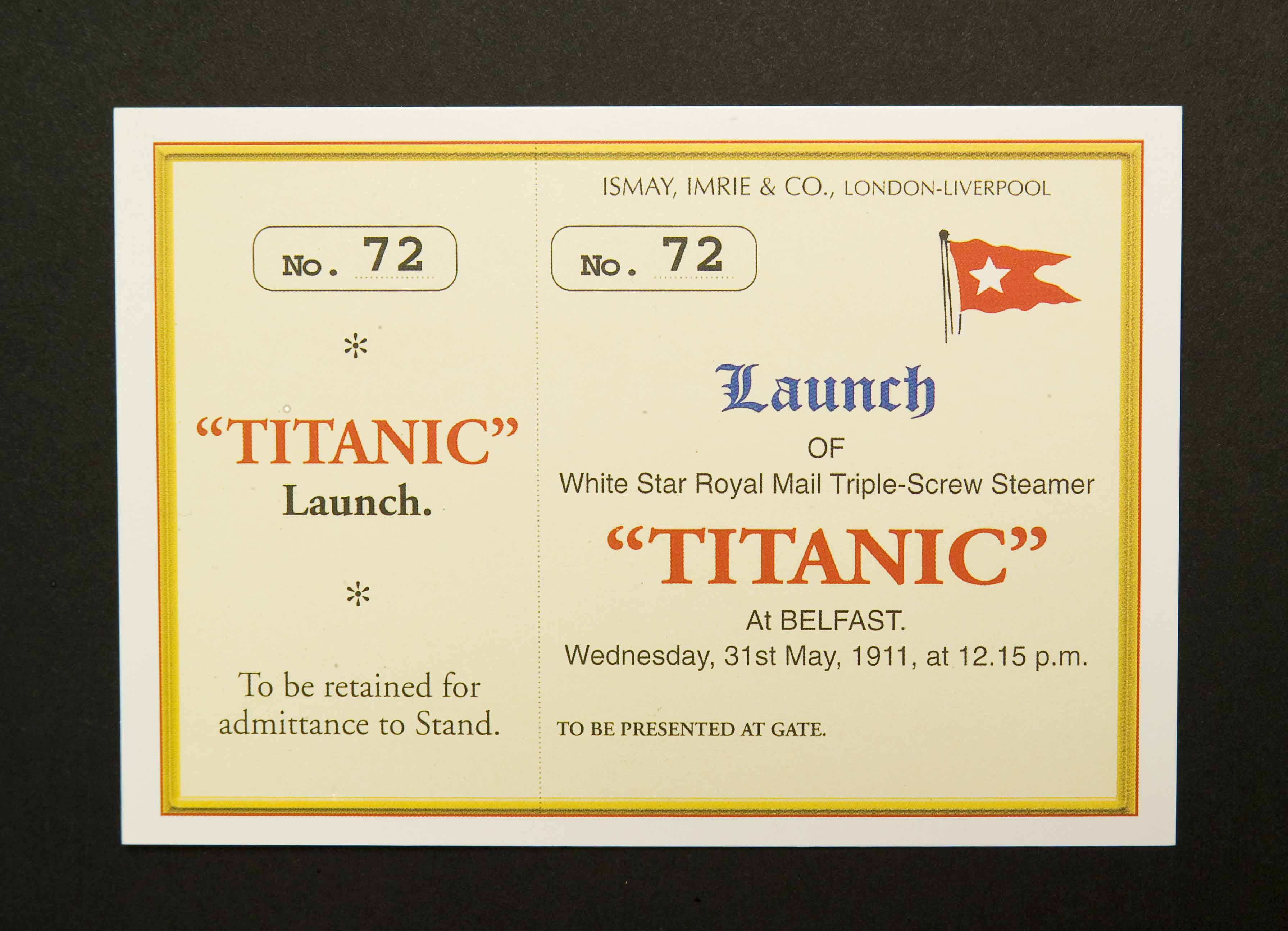 RMS Titanic Launch Ticket Postcards Set of 6 - Click Image to Close
