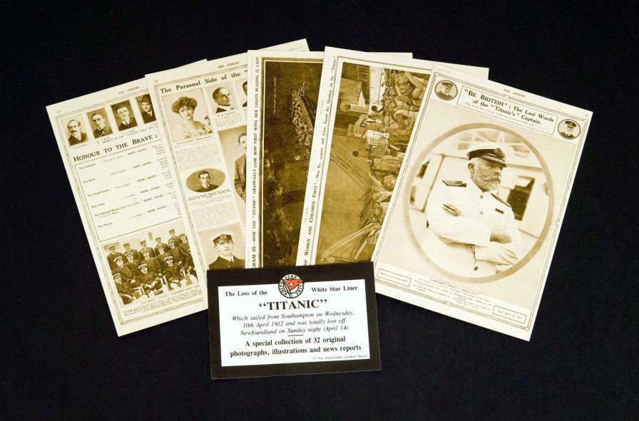 32 x Titanic Sepia Postcards - All Different Cards - Click Image to Close